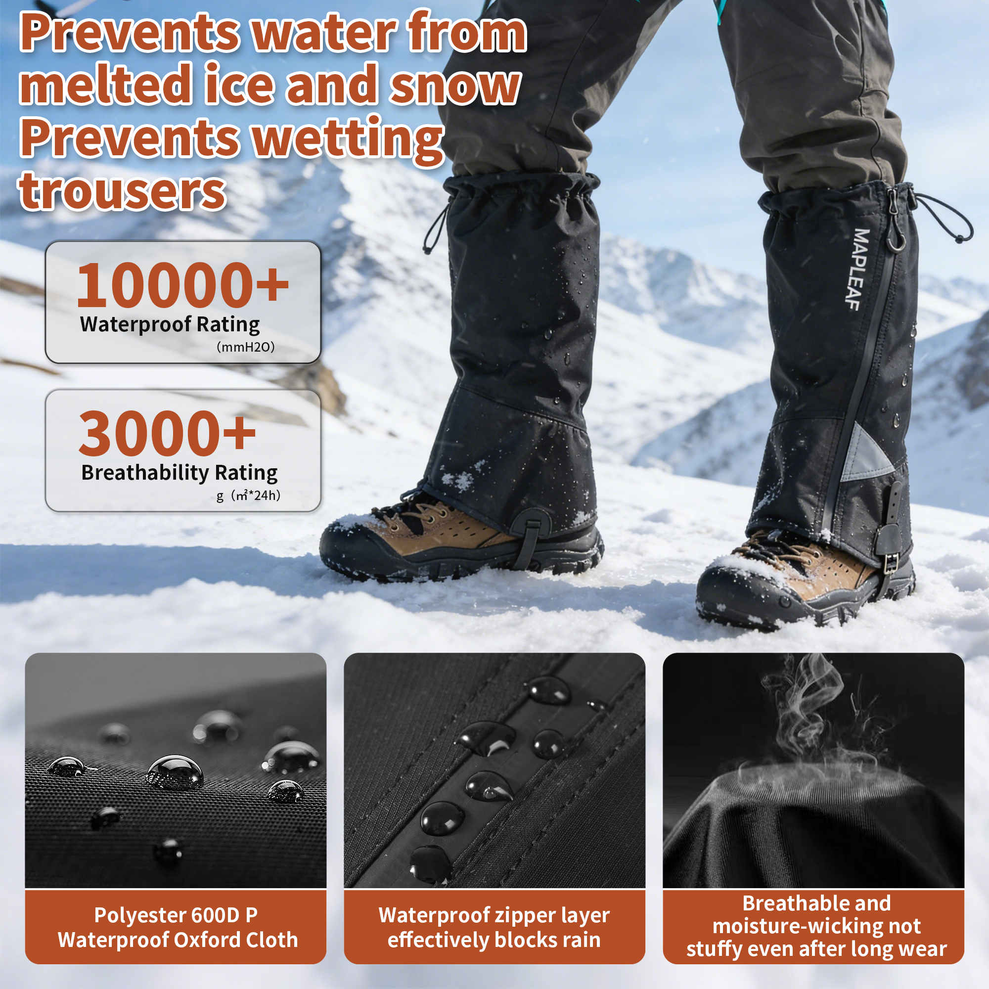 MAPLEAF Waterproof Leg Gaiters - Hunting Fishing Outdoor review and price
