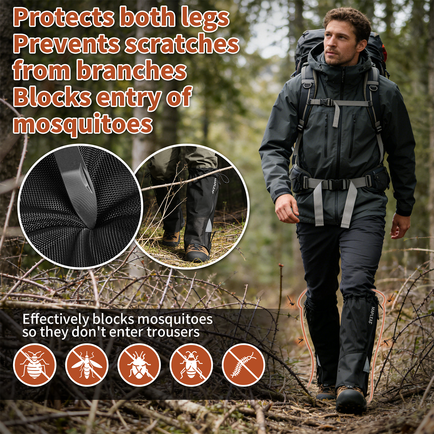 MAPLEAF Waterproof Leg Gaiters - Hunting Fishing Outdoor review and price