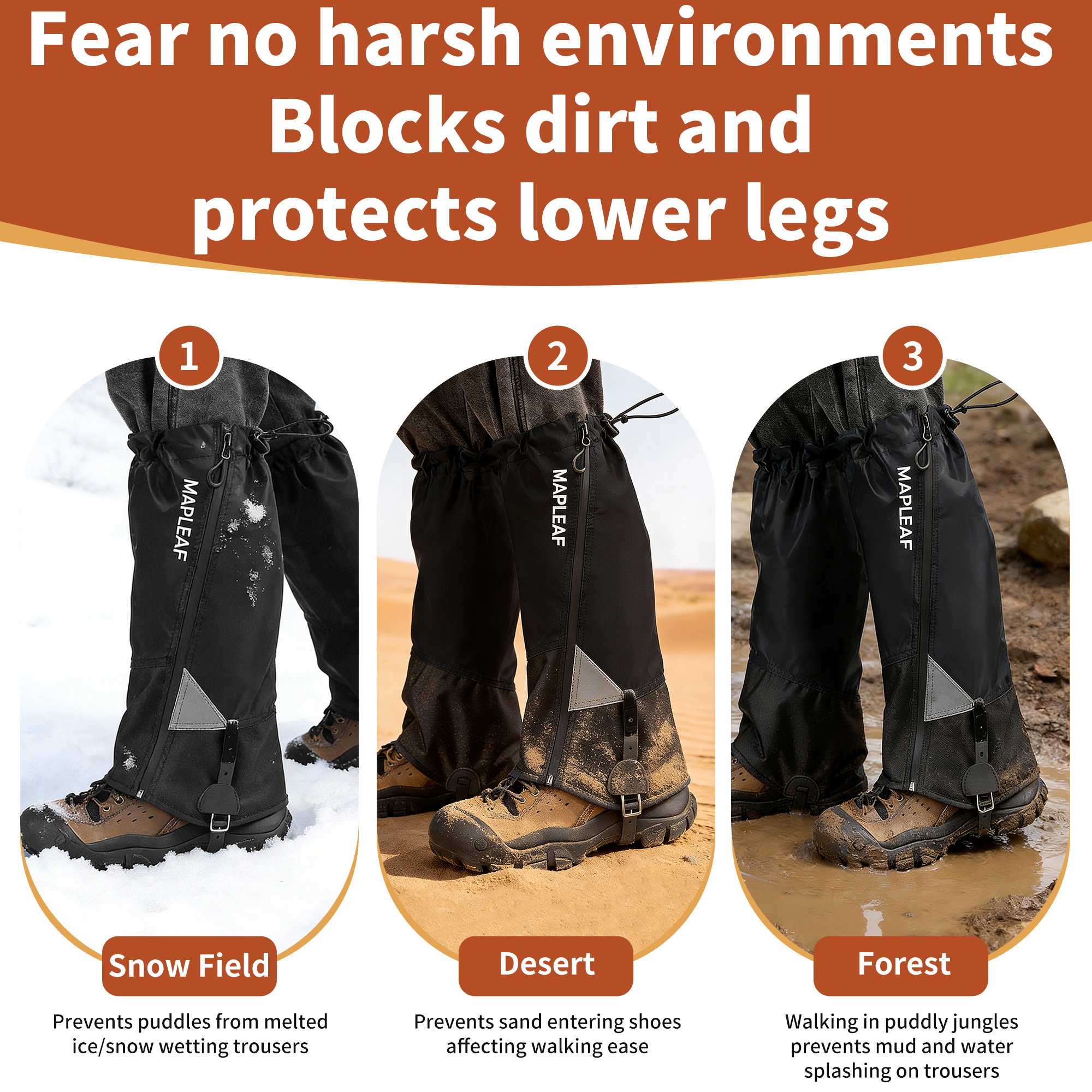MAPLEAF Waterproof Leg Gaiters - Hunting Fishing Outdoor review and price