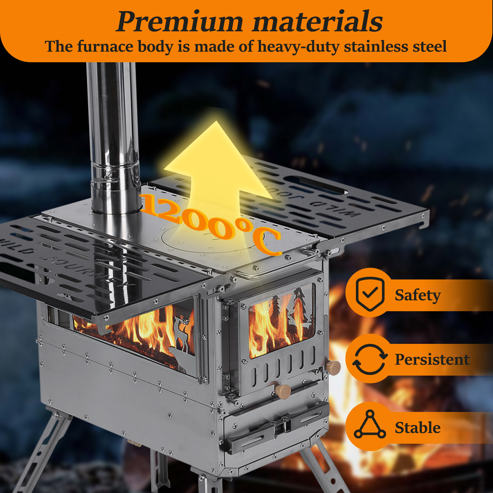 Hot Tent Stove with Oven & Cam - Outdoor Hunting Table review and price